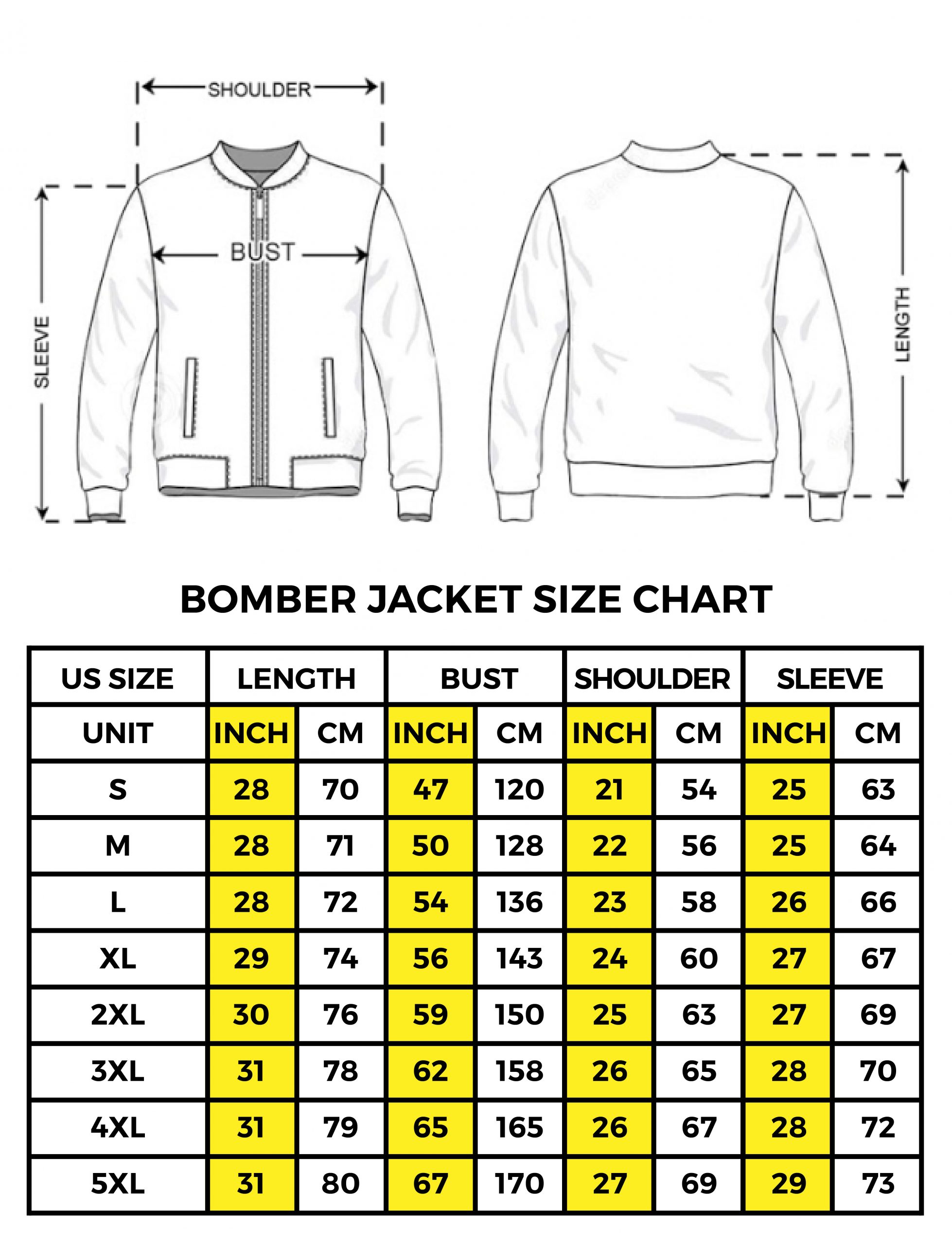 bomber jacket size chart 01 scaled 1 - Mortal Kombat Merch